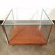 Designer coffee table on wheels, chrome, rosewood and glass from Denisco made in Italy 1970