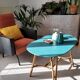 Table basse "haricot" vintage relookée
