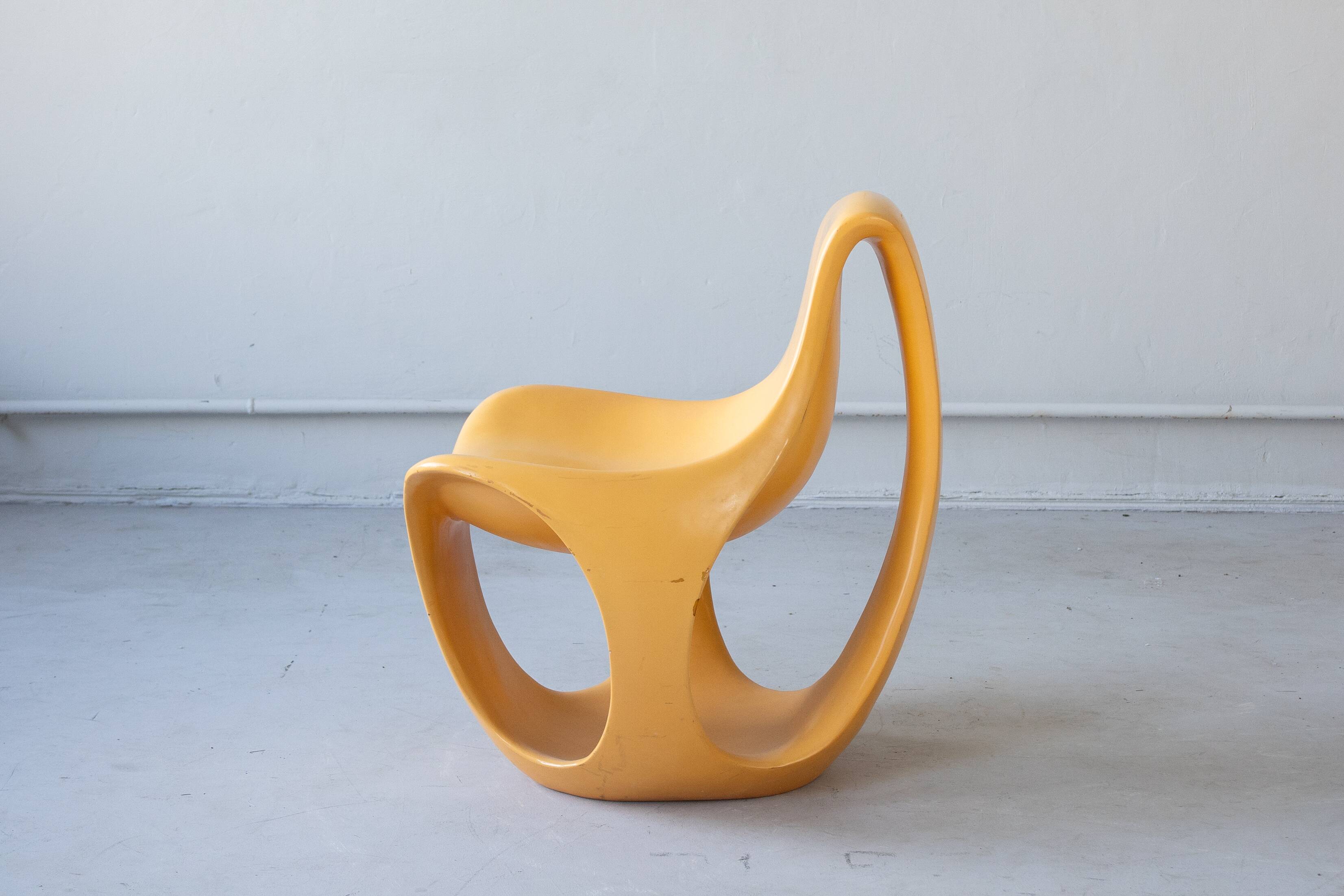 Orange Lacquered Armchair and Coffee Table by Luigi Colani, 1970s, Set of 2