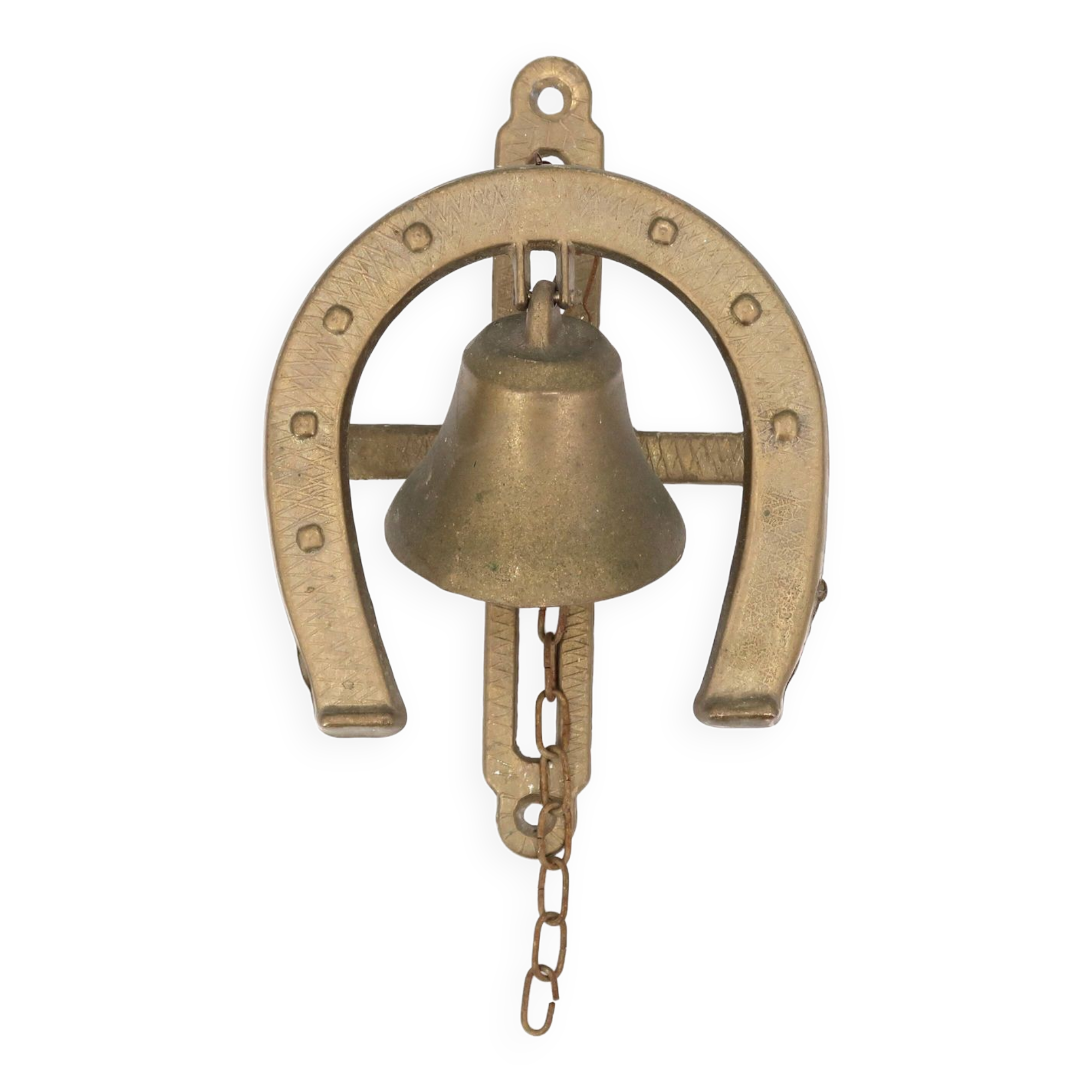 Brass bell with horseshoe, 70s