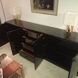 Black lacquered and brass design 70/80