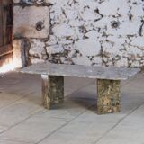 Table basse en travertin terrazzo, 1970