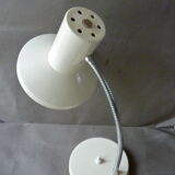White metal lamp with flexible arm from the 50s
