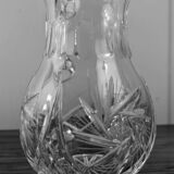 Crystal cider pitcher engraved early twentieth century