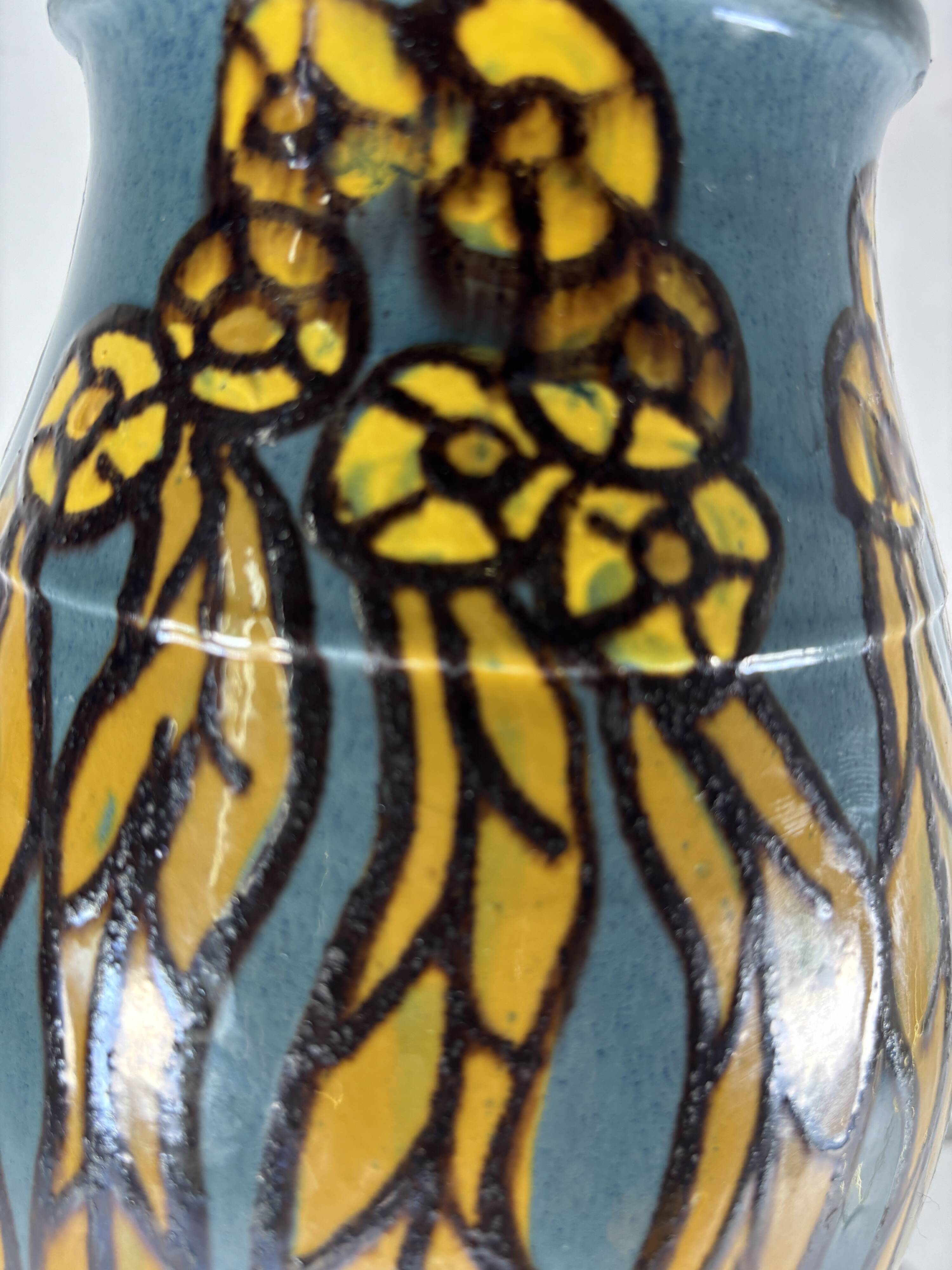 Art Deco ceramic vase, France, Emile Simonod, SISPA, 1930