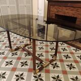 Dining table 70 by Pierre Jolliet mahogany and brass