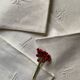 6  serviettes de table en fil de coton damassé blanc monogramme SL.