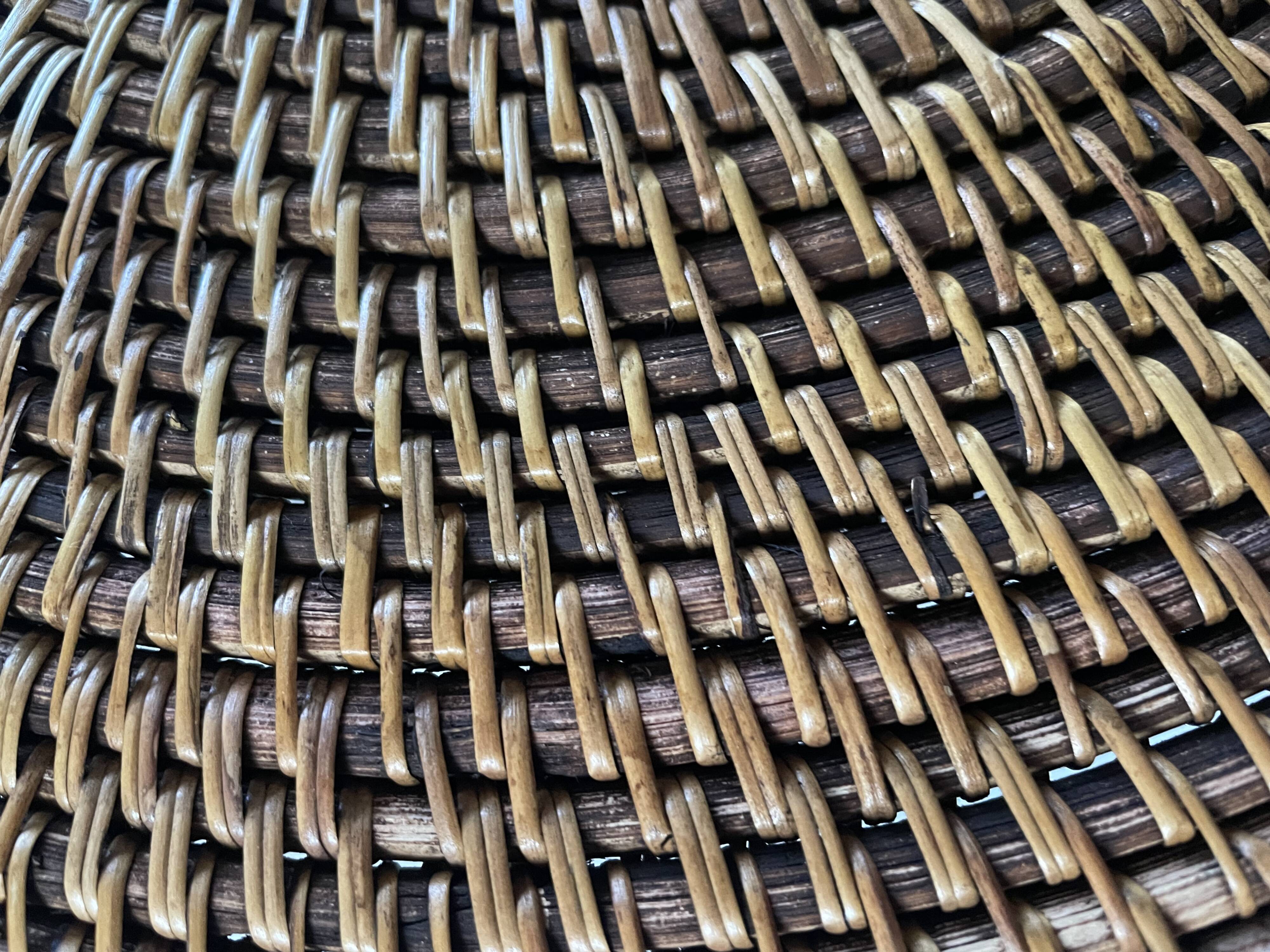 XXL woven rattan tray diameter 46 cm