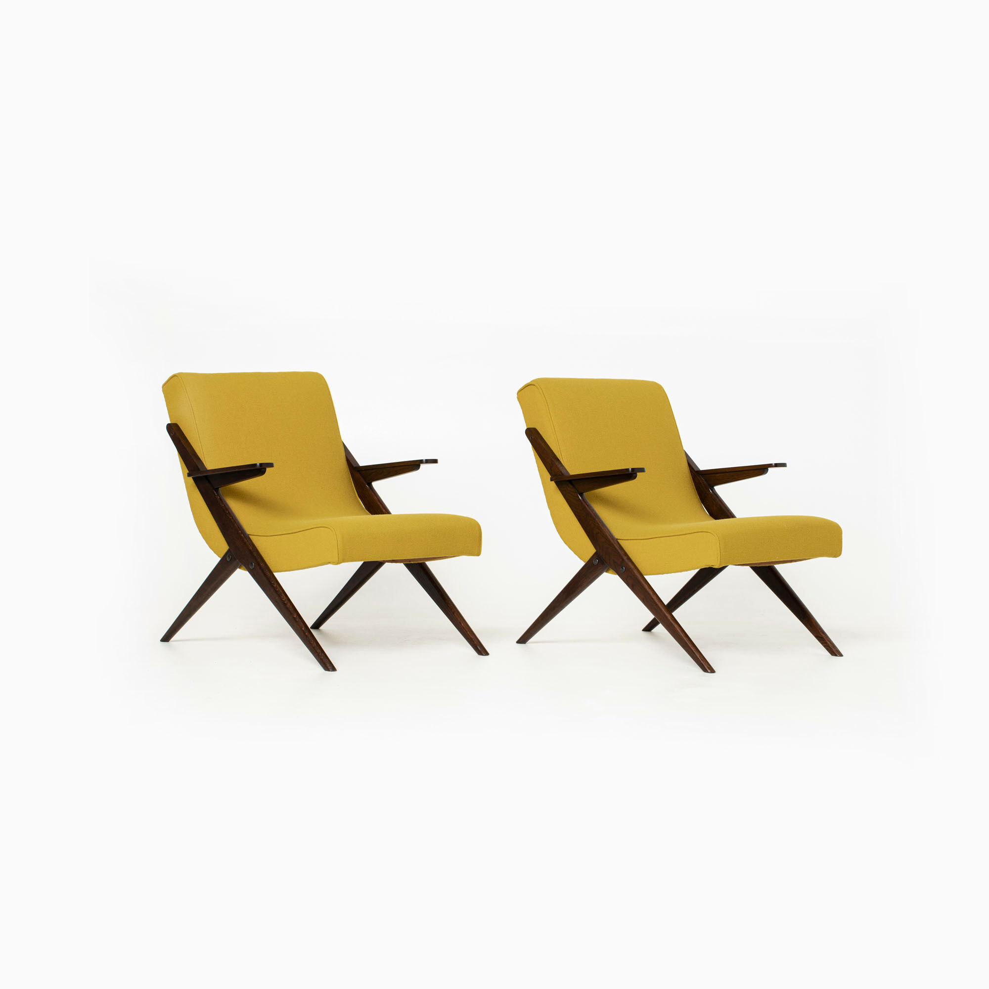 Pair of armchairs by ULUV upholstered in Kvadrat Hallingdal, Czechoslovakia, 1960s