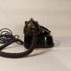 Ancien téléphone à cadran belge RTT 56B en bakélite noire