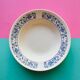 Hollow plate in faience pattern vintage blue bird j.v liex