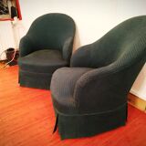Paire de fauteuils crapaud