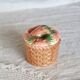 Small vintage ceramic sugar bowl with strawberry motif