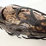 Copper Vase with Wrought Iron Snake and Leaves attr. to Alessandro Mazzucot