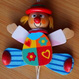 Old toy, articulated wooden puppet