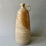Stoneware bottle vase decorated with herbarium by Carole Boissière