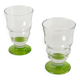 Duo de verres à vin, vert pomme, 1980