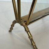 Bronze and brass faux-bamboo magazine rack by the Baguès house.