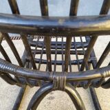 Rocking-chair en rotin noir