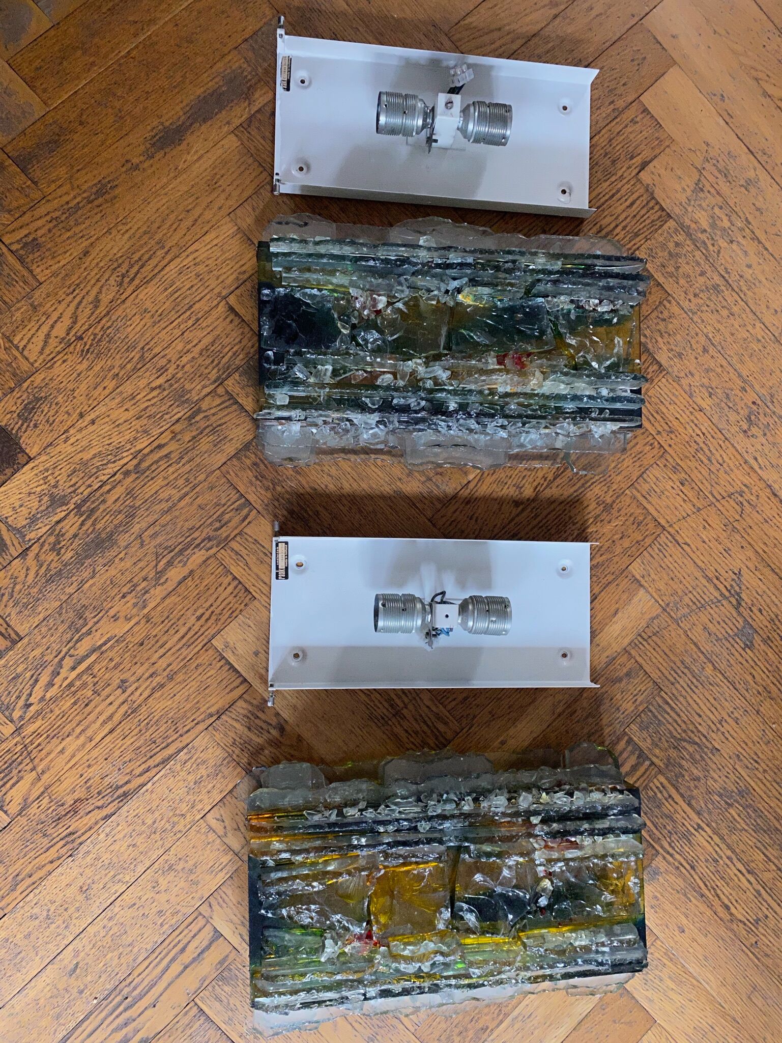 Pair of model glass wall lamps Chartres by Van Oyen for Raak