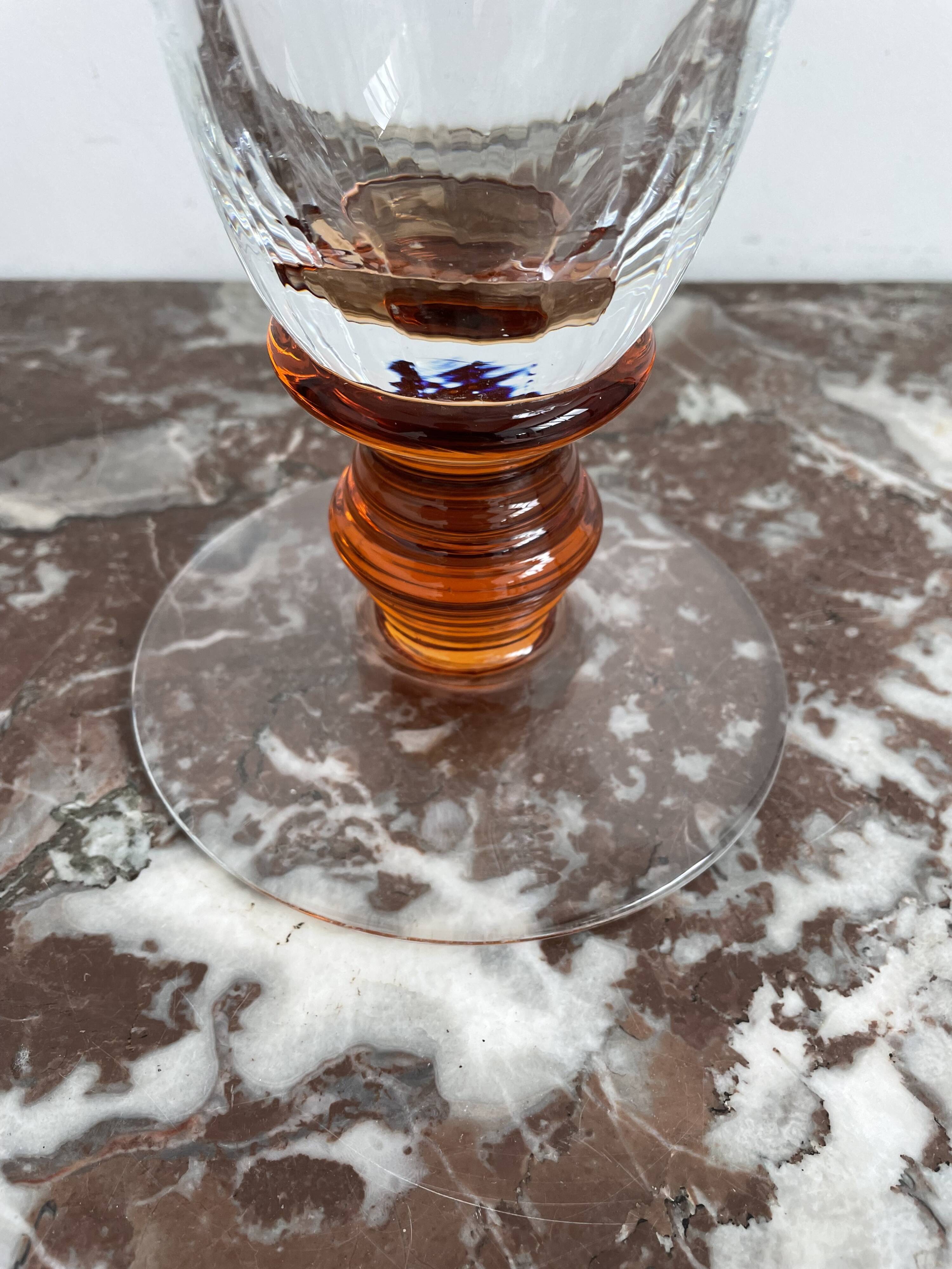 Vintage, grand, vase, cristal, cristallerie hartzviller, haut de gamme, français, chic, luxe, france