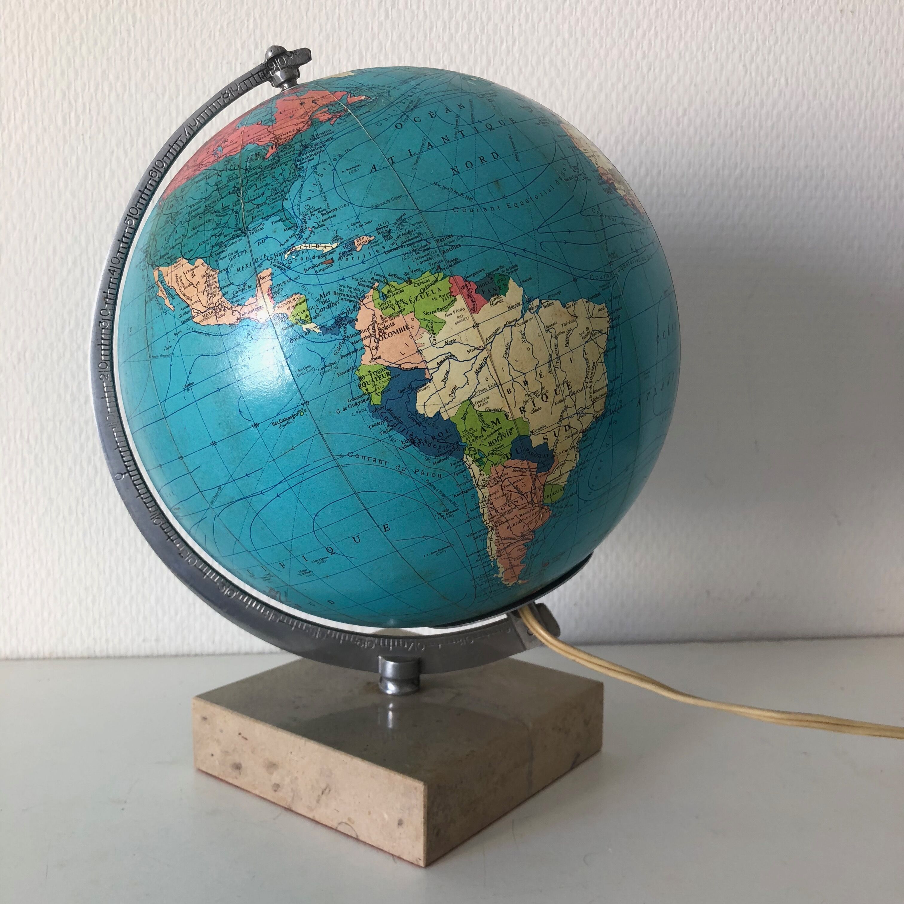 Globe taride marble 28cm vintage 1965