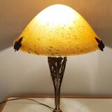 Magnificent art nouveau lamp designed for naudy and blown glass 1960
