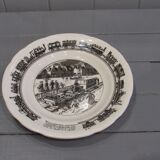 Set of 6 humorous plates on the Train Delarue-nouvellière Gien