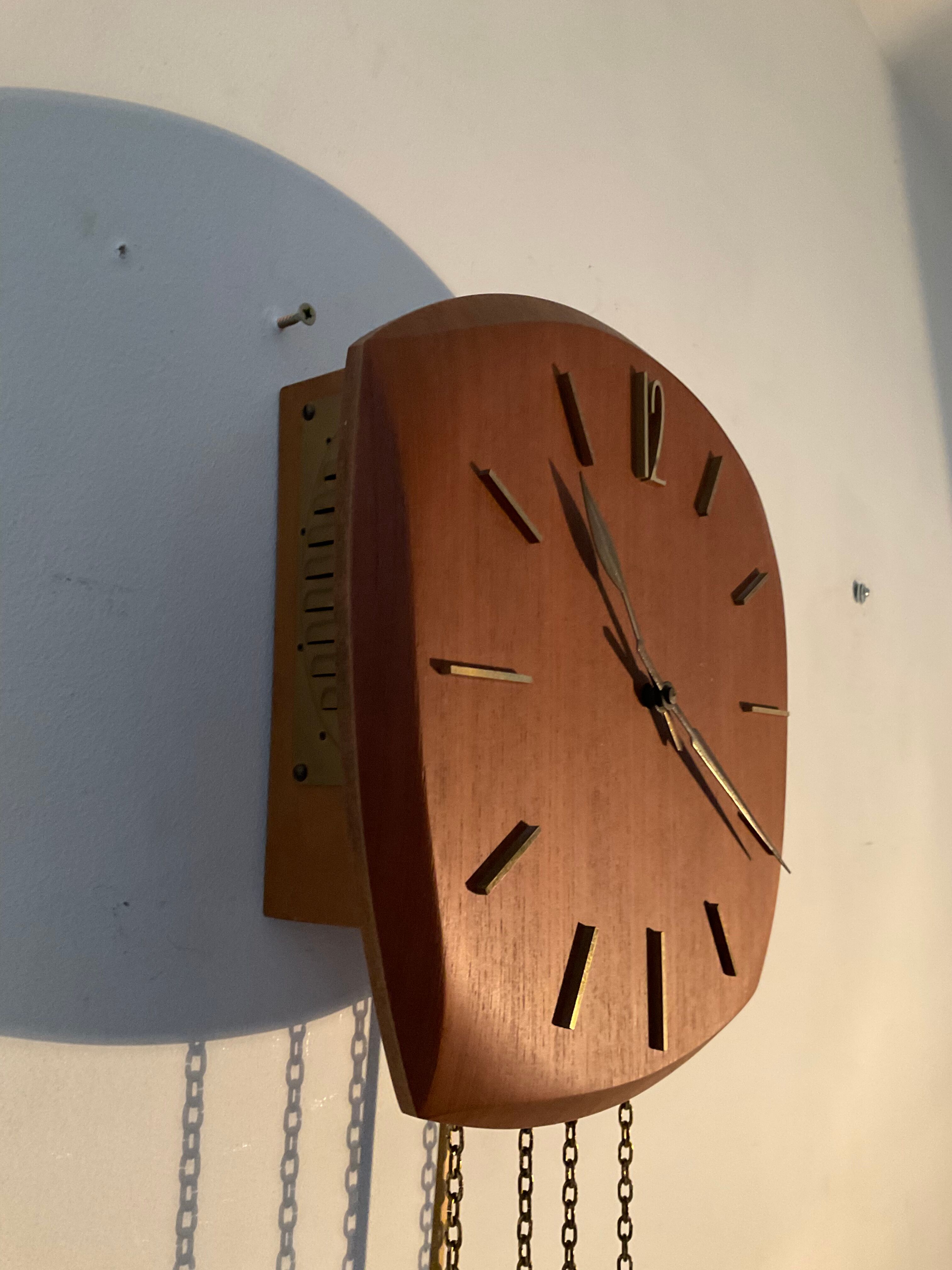 Scandinavian style Junghans teak clock in the 70s