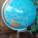 Ancien globe terrestre lumineux mappemonde en verre