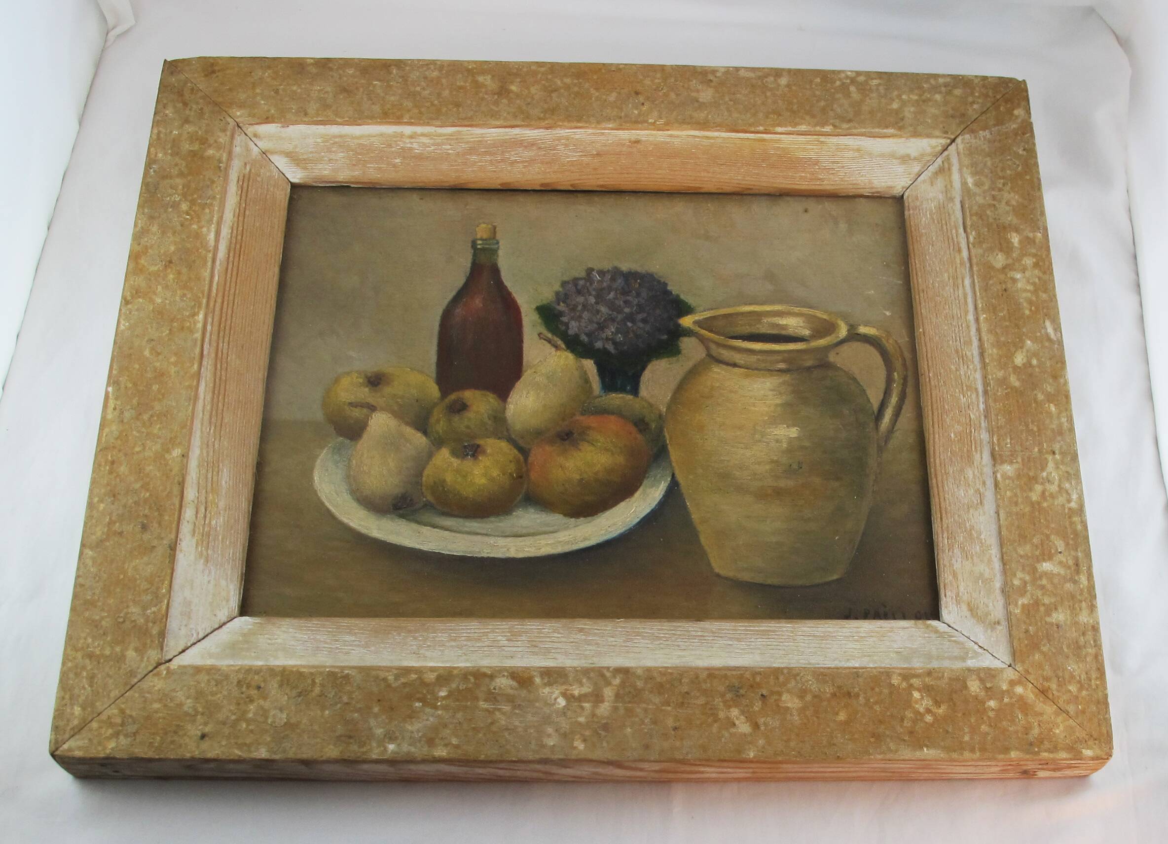French painting oil on panel Still Life signed J. Paillou