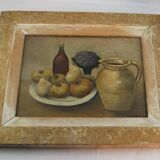 French painting oil on panel Still Life signed J. Paillou