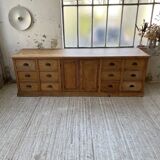 XXL solid oak counter sideboard