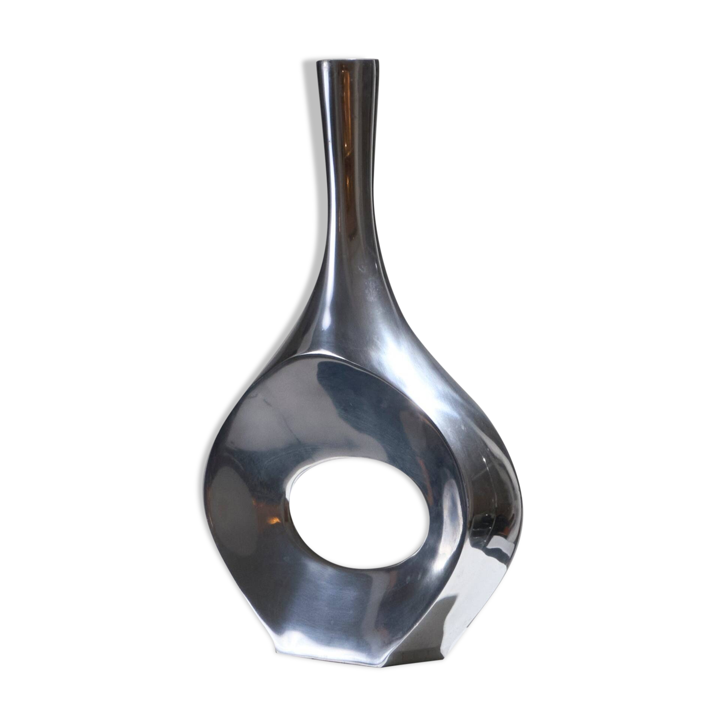 Vase soliflore en métal, 1980s