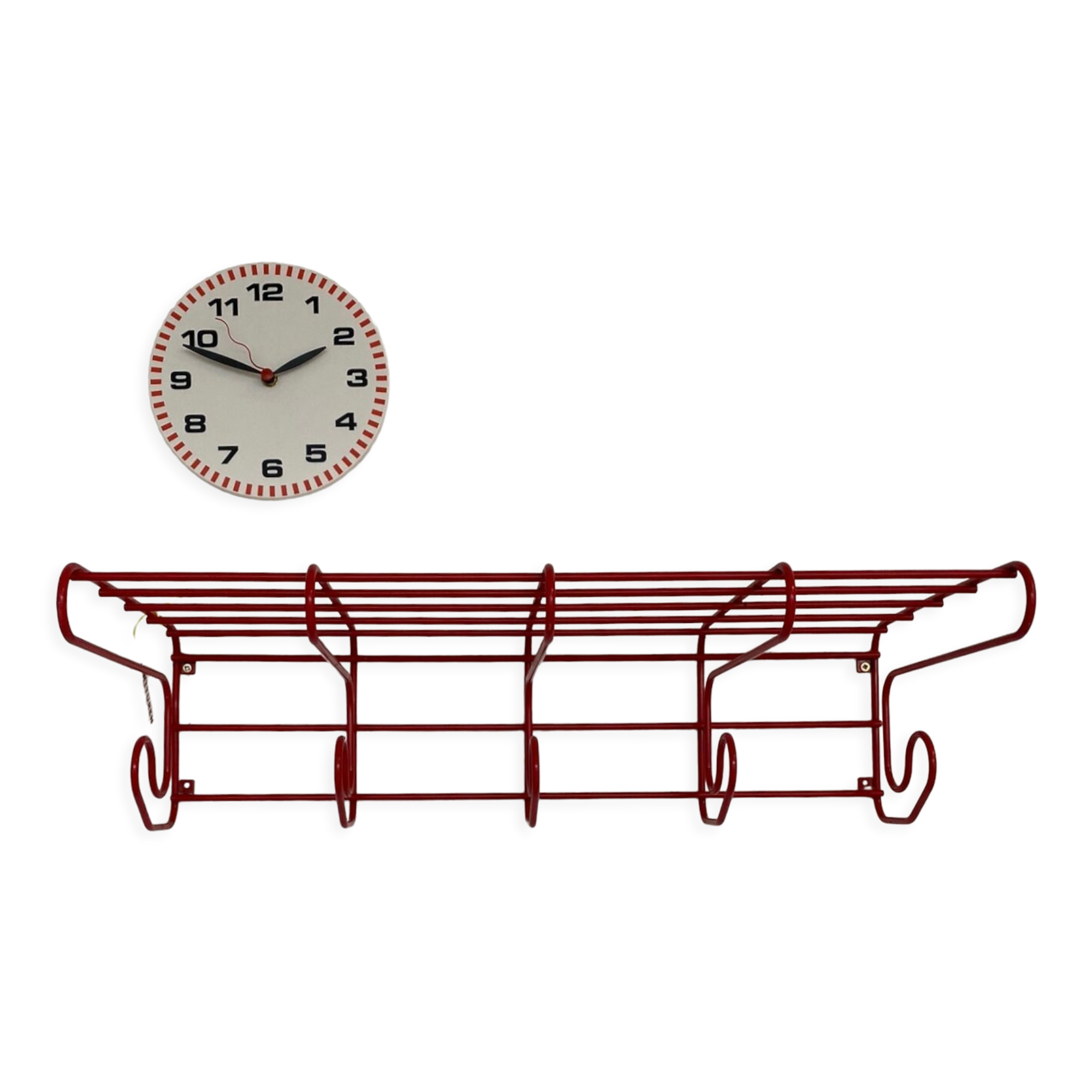 Vintage metal wire Ikea wall shelf RED