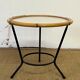 Round rattan side table