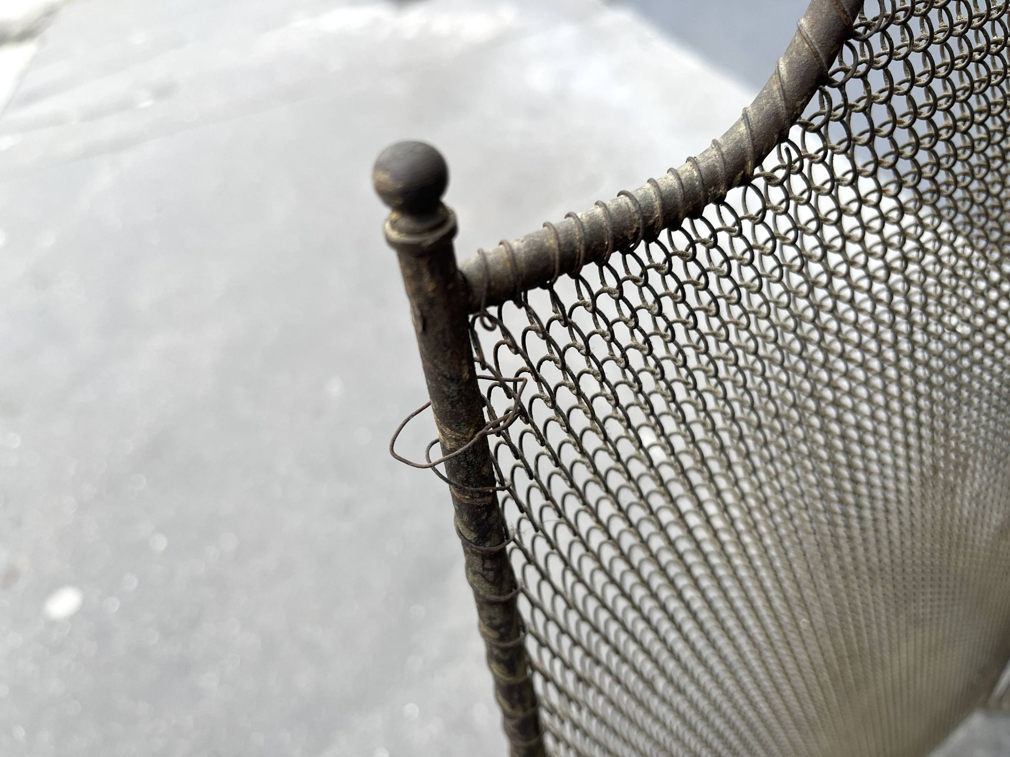 Old 19th century fireplace screen, 4-panel spark arrester