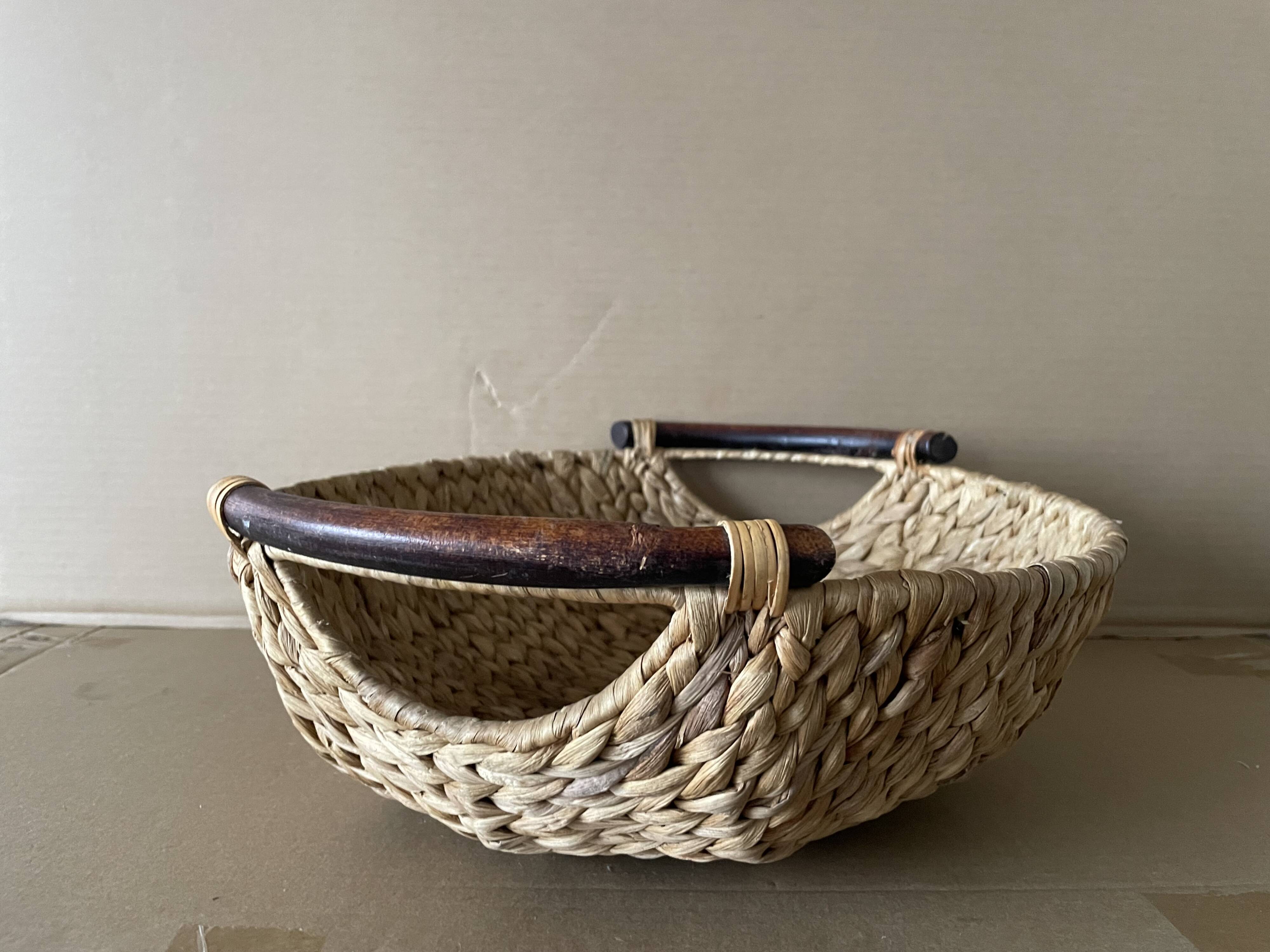 Large basket made of woven water hyacinth