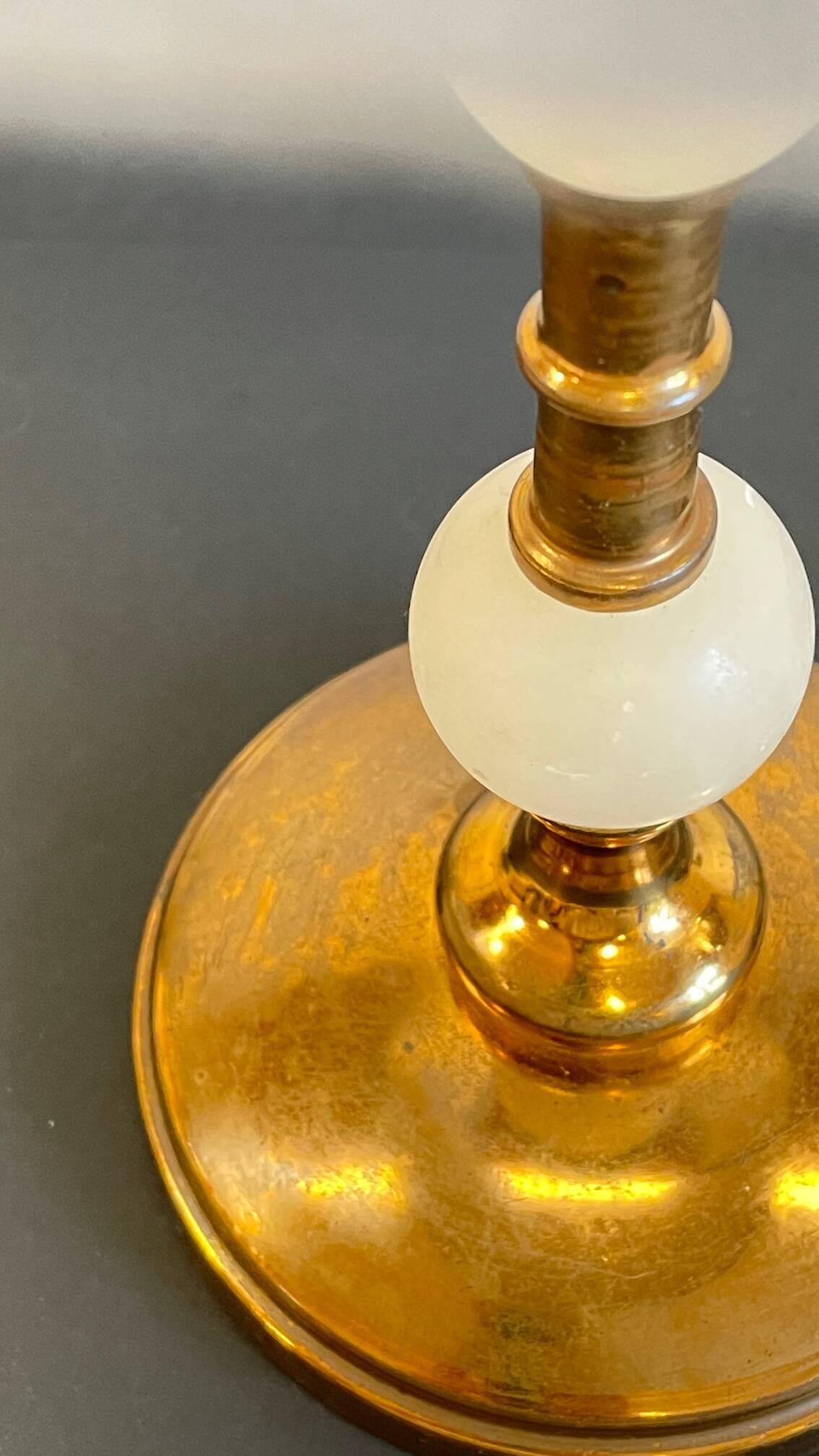 Vintage marble and velvet metal lamp