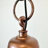 Industrial Italian Black Enamel Factory Lamp with Iron Top, 1950s