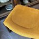 Chaise Baumann modèle "Traîneau" en bois foncé et coton ocre