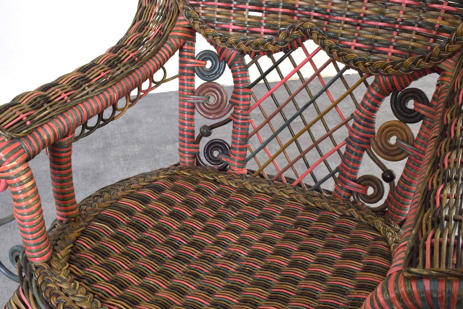 American Victorian Wicker Armchair from Heywood-Wakefield, 1910s.