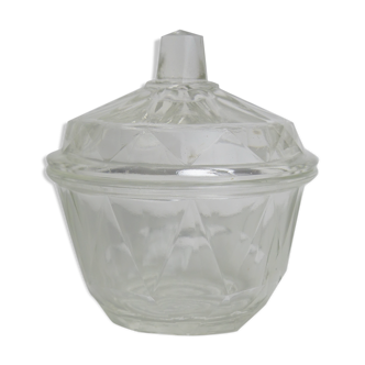 Sugar bowl or glass graphic jar