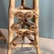 Lampadaire tripode en bambou et rotin