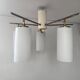 Vintage Italian ceiling light, brass and opaline, 1950