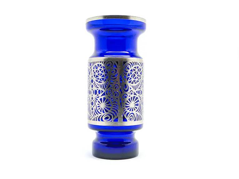 Mid-century modern vase, cobalt glass, Huta Hortensja, Poland, 1960s