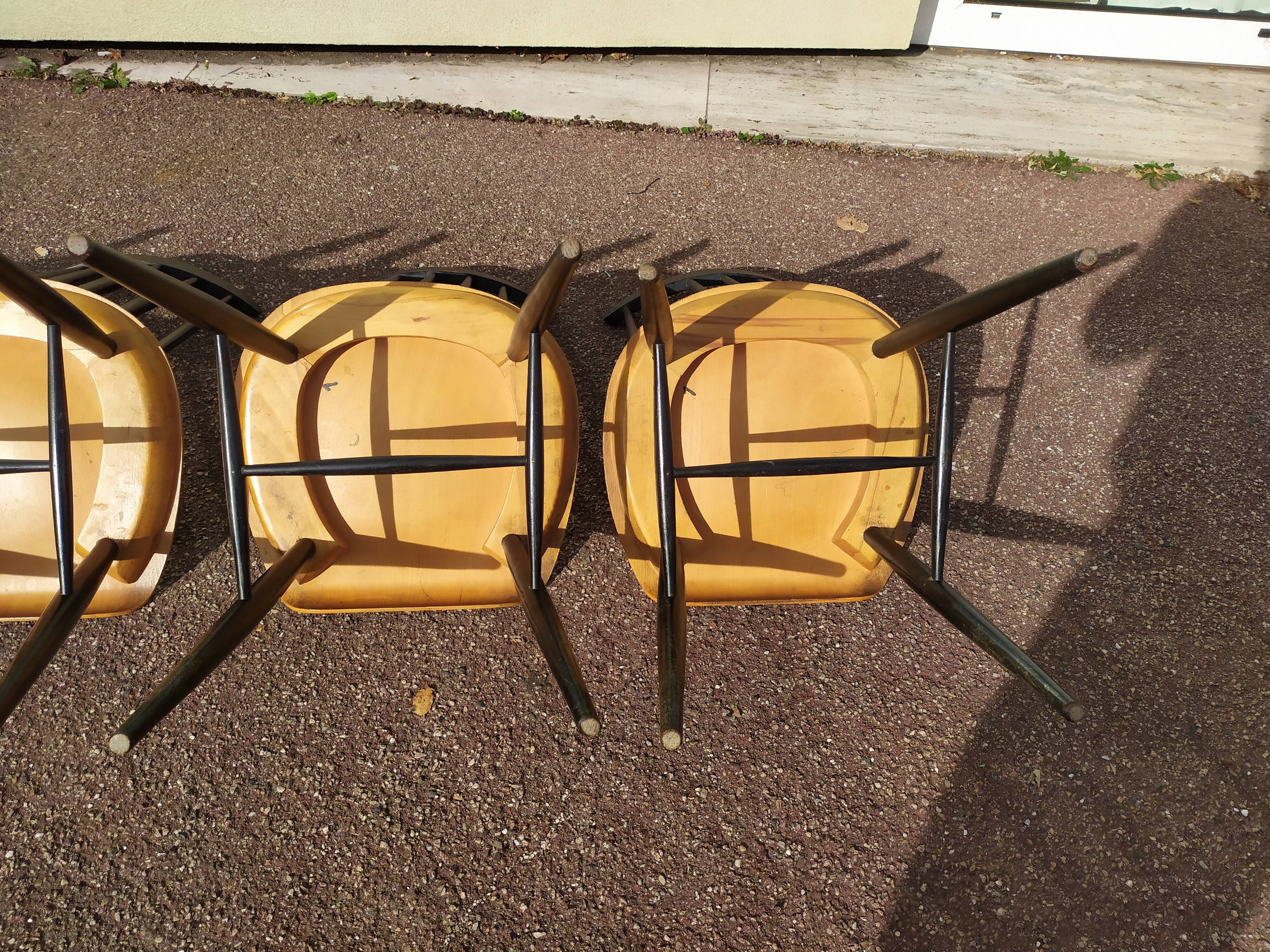 Set of 4 Scandinavian Chairs Fanett by Ilmari Tapiovaara, 60s