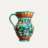 Vase jug with handle – floral decoration, signed Cerart Monaco ⎥1960s