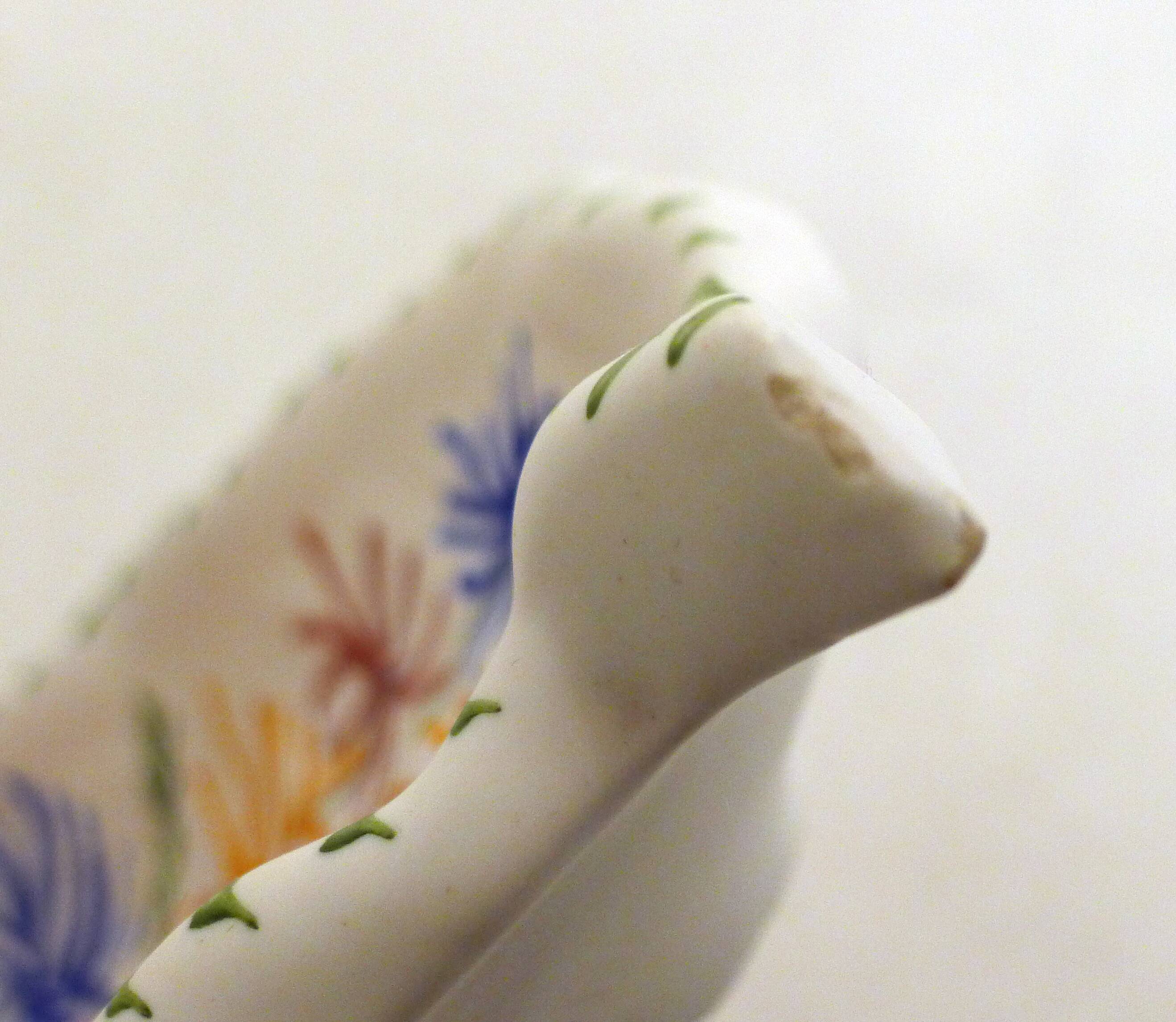 Coupelle mid-century Vallauris décor floral coloré