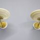 Pair of Czechoslovak Art Deco wall sconces from the 1940s in brass with opaline glass shades.
